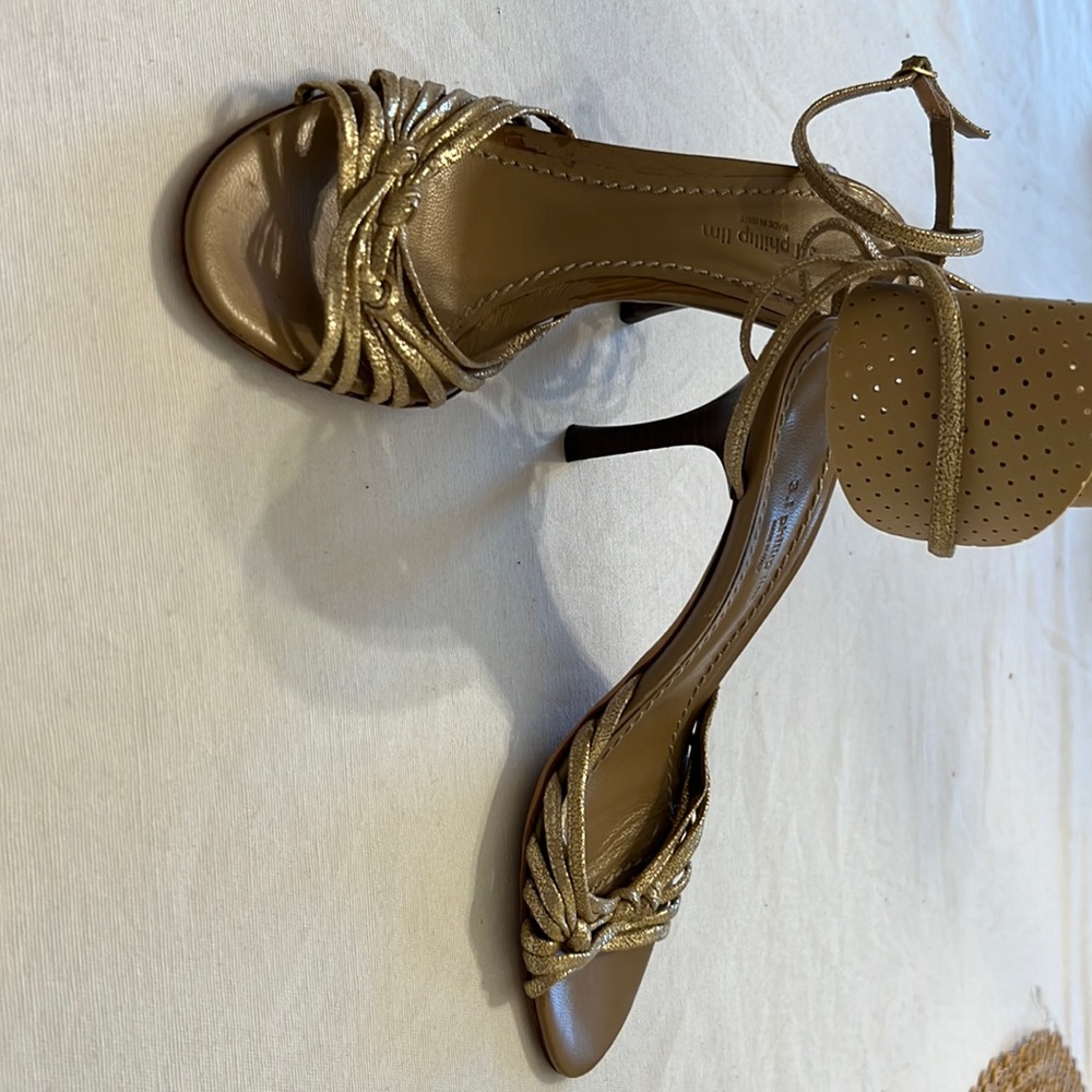 Phillip Lim 3.1 gold ankle strap heel size 6B